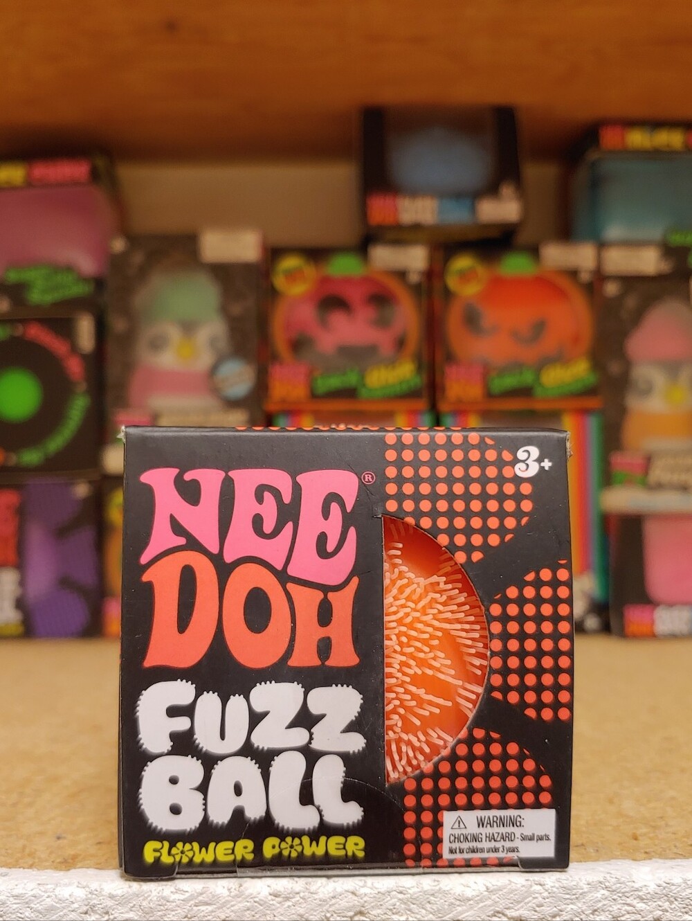 Needoh Fuzz Ball Flower Power orange